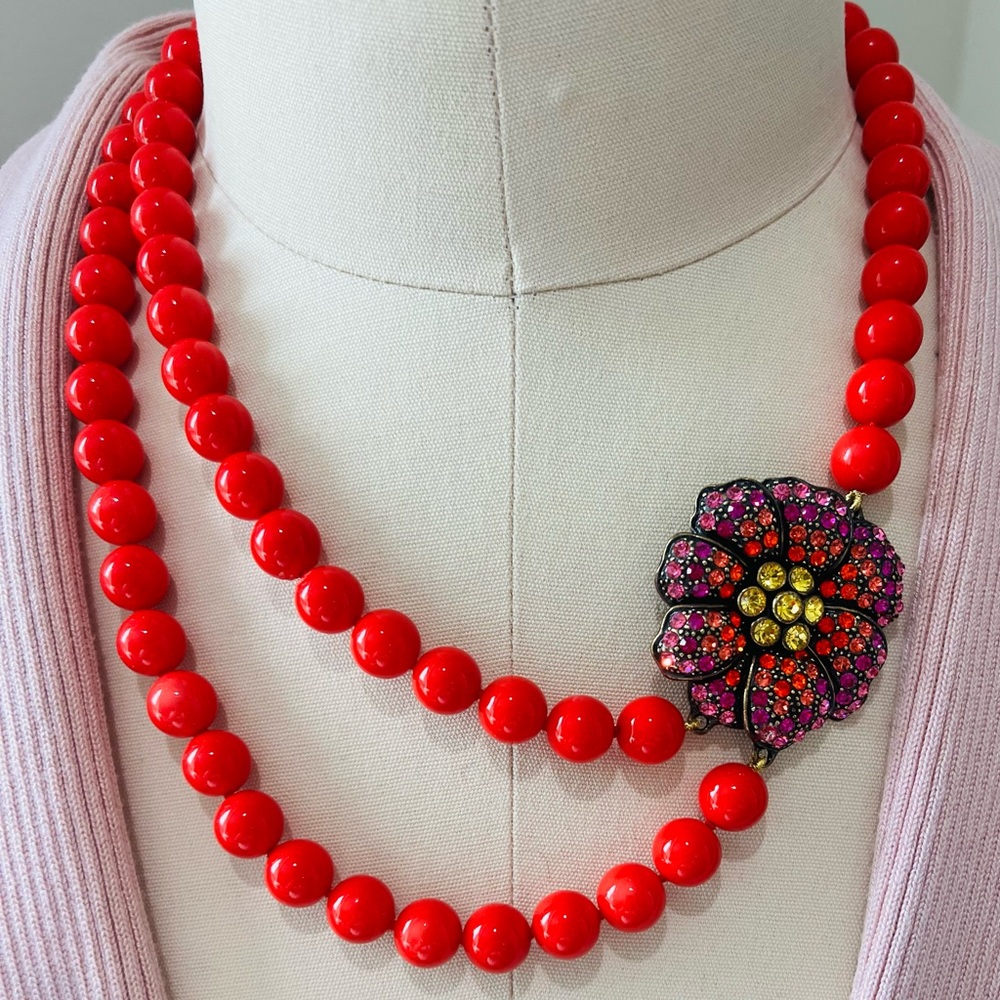 Heidi Daus “Delicate Delicacy” asymmetrical vintage necklace, Swarovski Crystals
